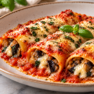 CANNELLONI RIPIENI – VEGETARIAN AUBERGINES ( FOR 1)