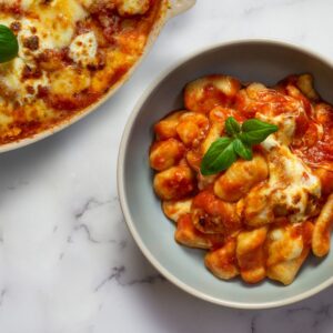 GNOCCHI SORRENTINA (served with normal or vegan cheese on request)
