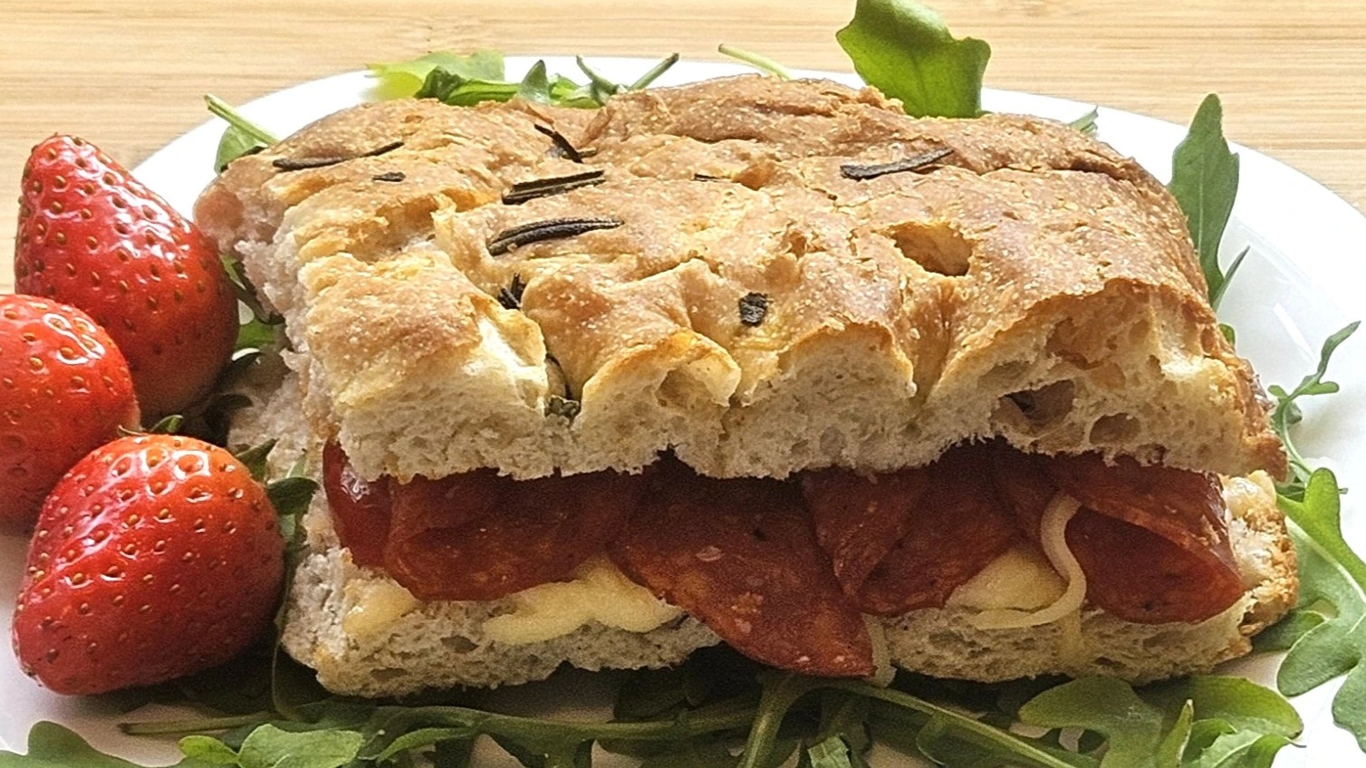 Spicy Pepperoni - Rosemary Focaccia (jumbo)
