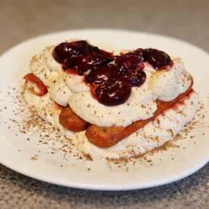 Cherry & Raspberry Valentine Tiramisu (No Coffee)